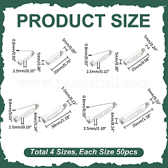 200Pcs 4 Styles Iron Back Bar Pins&nbsp;IFIN-ME0001-21A