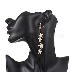 Starfish Synthetic Turquoise Dangle Stud Earrings&nbsp;EJEW-TA00763