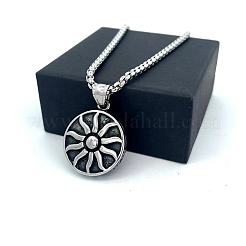 Vintage Sunflower Pendant 304 Stainless Steel Necklaces for Women Men&nbsp;PF9276