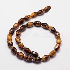 Natural Tiger Eye Beads Strands&nbsp;G-N0179-02-10x15mm