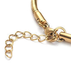 Ion Plating(IP) 304 Stainless Steel Round Snake Chain Bracelets&nbsp;BJEW-O186-08A-G