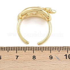 Brass Micro Pave Cubic Zirconia Cuff Rings&nbsp;RJEW-D333-05G