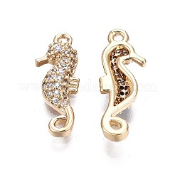 Brass Micro Pave Clear Cubic Zirconia Pendants&nbsp;KK-Q764-010