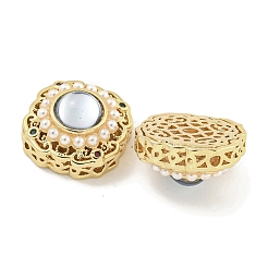 Brass with ABS Imitation Pearl with Resin with Clear Cubic Zirconia Charms&nbsp;KK-Q820-34G