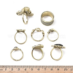 Alloy with Acrylic Finger Rings Sets&nbsp;RJEW-Z119-01AG