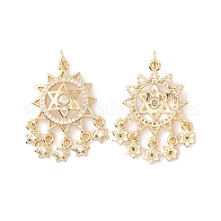 Rack Plating Brass Micro Pave Clear Cubic Zirconia Pendants&nbsp;ZIRC-I057-11G