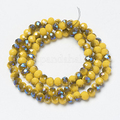Electroplate Opaque Solid Color Glass Beads Strands&nbsp;EGLA-A034-P6mm-I15