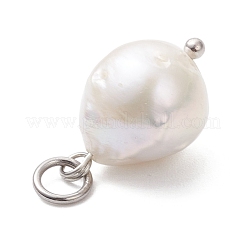 Natural Baroque Pearl Keshi Pearl Pendants&nbsp;PALLOY-JF04627-02