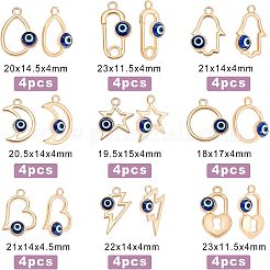 36Pcs 9 Style Alloy Enamel Pendants&nbsp;FIND-FH0004-17