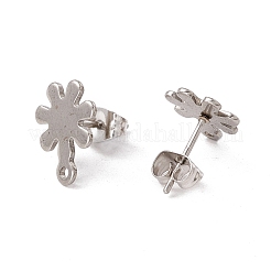 Non-Tarnish 201 Stainless Steel Stud Earring Findings&nbsp;STAS-G266-14P