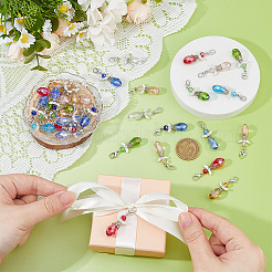 48Pcs 8 Style Glass Alloy Pendant Decorations&nbsp;HJEW-FH00126