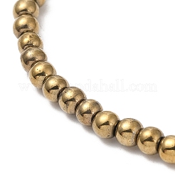 Synthetic Non-Magnetic Hematite Round Beaded Stretch Bracelets&nbsp;BJEW-E080-03B