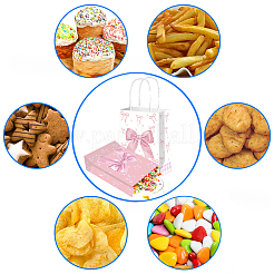 12Pcs 2 Colors Bowknot Kraft Paper Bags with Handles&nbsp;ABAG-WH20015-15