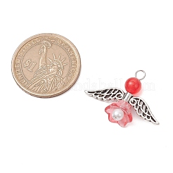 Pearlized Glass Pearl Bead Pendants&nbsp;PALLOY-JF03205-05
