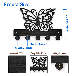 Wood & Iron Wall Mounted Hangers&nbsp;HJEW-WH0055-146