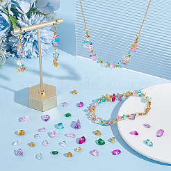 84G 7 Colors Spray Painted Transparent Glass Beads Strands&nbsp;GLAA-GO0001-18