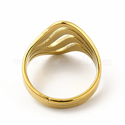 Ion Plating(IP) 304 Stainless Steel Wave Adjustable Ring for Women&nbsp;RJEW-B027-05G