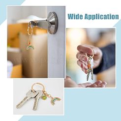 5Pcs 5 Colors Alloy Enamel Pendant Keychains&nbsp;KEYC-HY0001-01