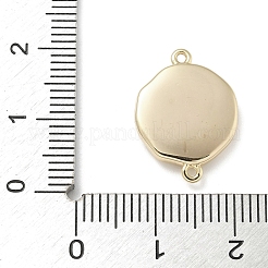Brass Enamel Oval with Flower Connector Charms&nbsp;KK-M308-06G-01