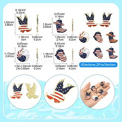 16Pcs 8 Styles Independence Day Alloy Enamel Pendants&nbsp;ENAM-FS0003-94