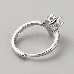 Alloy Micro Pave Cubic Zirconia Flower of Life Adjustable Rings&nbsp;RJEW-WH0001-022