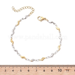 304 Stainless Steel Scalloped Bar Chain Bracelets for Women&nbsp;BJEW-JB13514