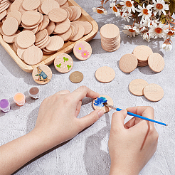 200Pcs Beech Wooden Round Pieces&nbsp;WOOD-NB0002-94A