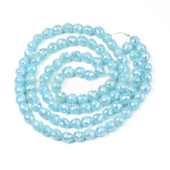 Electroplate Opaque Solid Color Glass Beads Strands&nbsp;EGLA-N002-26-A01