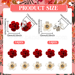 28Pcs 2 Styles Alloy & ABS Hair Fastener&nbsp;PHAR-GO0001-03
