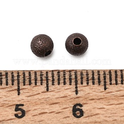 Red Copper Color Brass Textured Round Beads&nbsp;X-EC247-NFR