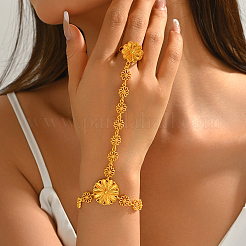 Brass Sunflower Single Finger Ring Bracelets for Women Party Wedding Elegant Jewelry&nbsp;WK3568