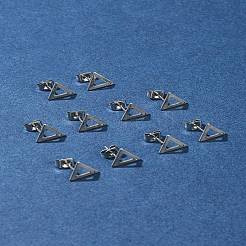 10Pcs 201 Stainless Steel Stud Earring Findings with Hole&nbsp;EJEW-FS0001-14A