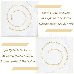 10Pcs 2 Styles Stainless Steel Paperclip Chain Necklaces for Women Men&nbsp;NJEW-SZ0001-72
