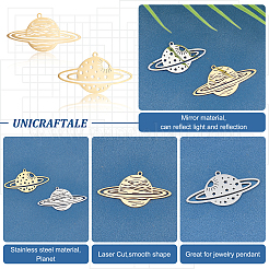 8Pcs 4 Style 201 Stainless Steel Pendants&nbsp;STAS-UN0033-95