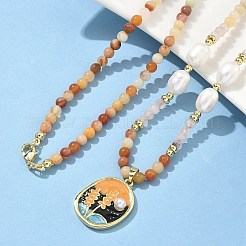 Natural Myanmar Jade Pendant Necklaces for Women&nbsp;NJEW-G165-01B-G