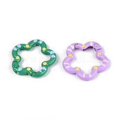 Spray Painted Alloy Spring Gate Rings&nbsp;PALLOY-T090-74