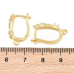 Brass Micro Pave Cubic Zirconia Hoop Earring Findings&nbsp;CU-CBAB5B4-01G