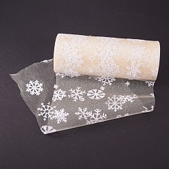 Snowflake Deco Mesh Ribbons&nbsp;OCOR-P010-G02