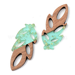 Transparent Resin & Walnut Wood Pendants&nbsp;LS-RESI-S389-062A-B02