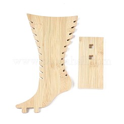 Foot Shaped Bamboo Anklet Storage Jewelry Rack&nbsp;ODIS-G018-01B-01