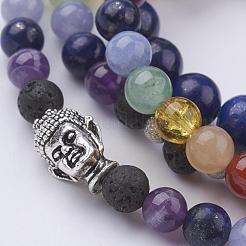 Natural Mixed Gemstone Beaded Wrap Bracelets&nbsp;BJEW-JB02581