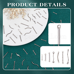 140Pcs 7 Styles 304 Stainless Steel Connector Charms&nbsp;STAS-UN0060-49
