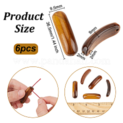 6Pcs Natural Tiger Eye Connector Charms&nbsp;G-OC0005-91A