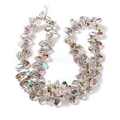 Half Rainbow Plated Electroplate Beads Strands&nbsp;EGLA-H104-07A-HR03