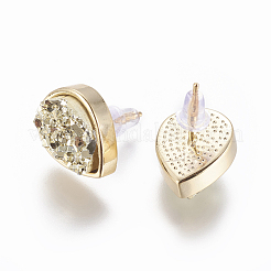Brass Stud Earrings&nbsp;EJEW-J098-G