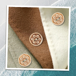 100Pcs Lovely Carved 2-Hole Basic Sewing Buttons&nbsp;BUTT-SP0001-15