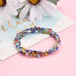 Colorful Evil Eye Lampwork Stretch Beaded Bracelets Sets&nbsp;BJEW-JB05931