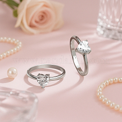 4Pcs 2 Colors Adjustable Brass Rhinestone Finger Rings for Women&nbsp;RJEW-HY0001-05