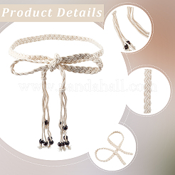 1Pc Ethnic Style Cotton Cord Braided Rope Tie Belts&nbsp;AJEW-CP0010-71B