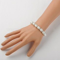 Glass Pearl Beads Stretch Bracelets&nbsp;BJEW-JB01344-01